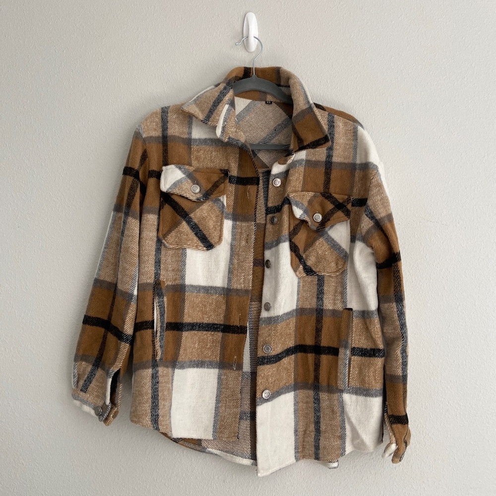 SHEIN Brown Shacket